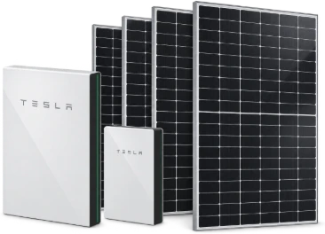 Tesla Powerwall battery with solar panels
